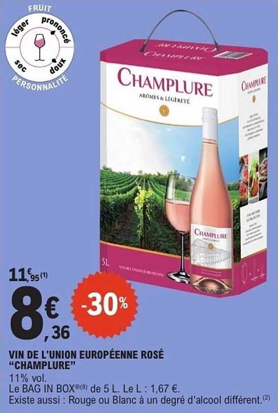 VIN DE L'UNION EUROPÉENNE ROSÉ "CHAMPLURE"