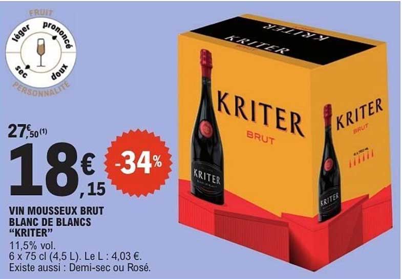 VIN MOUSSEUX BRUT BLANC DE BLANCS "KRITER"