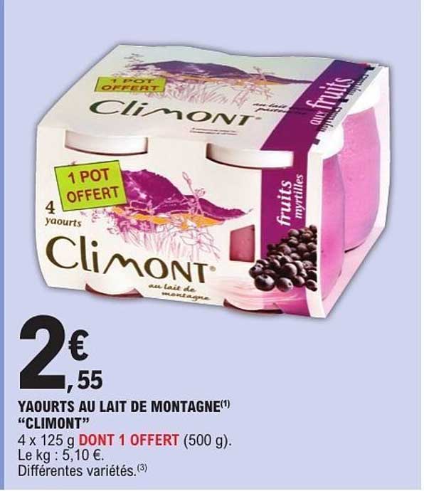 YAOURTS AU LAIT DE MONTAGNE "CLIMONT"