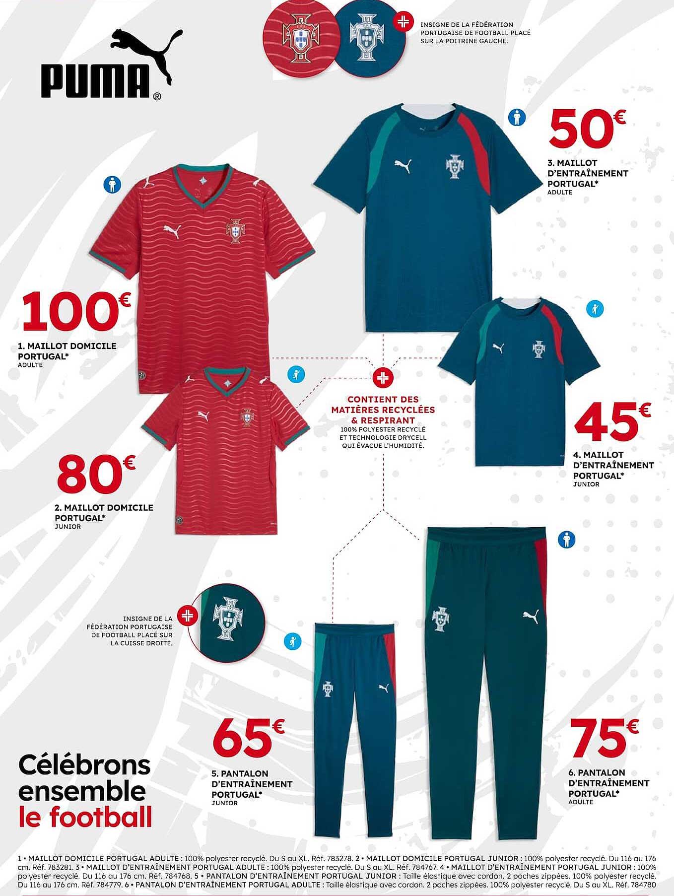 1. MAILLOT DOMICILE PORTUGAL* ADULTE
