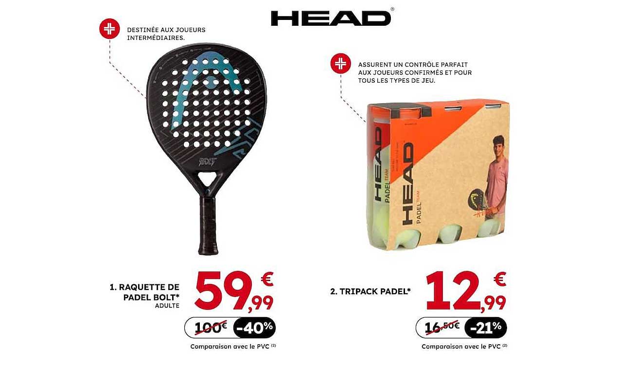 1. RAQUETTE DE PADEL BOLT* ADULTE