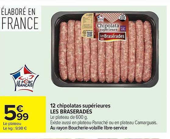 12 chipolatas supérieures LES BRASERADES