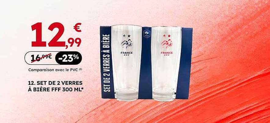 12. SET DE 2 VERRES À BIÈRE FFF 300 ML*