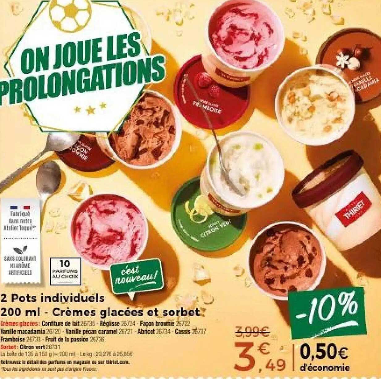2 Pots individuels 200 ml - Crèmes glacées et sorbet