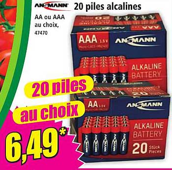 20 piles au choix