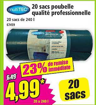 20 sacs poubelle qualité professionnelle