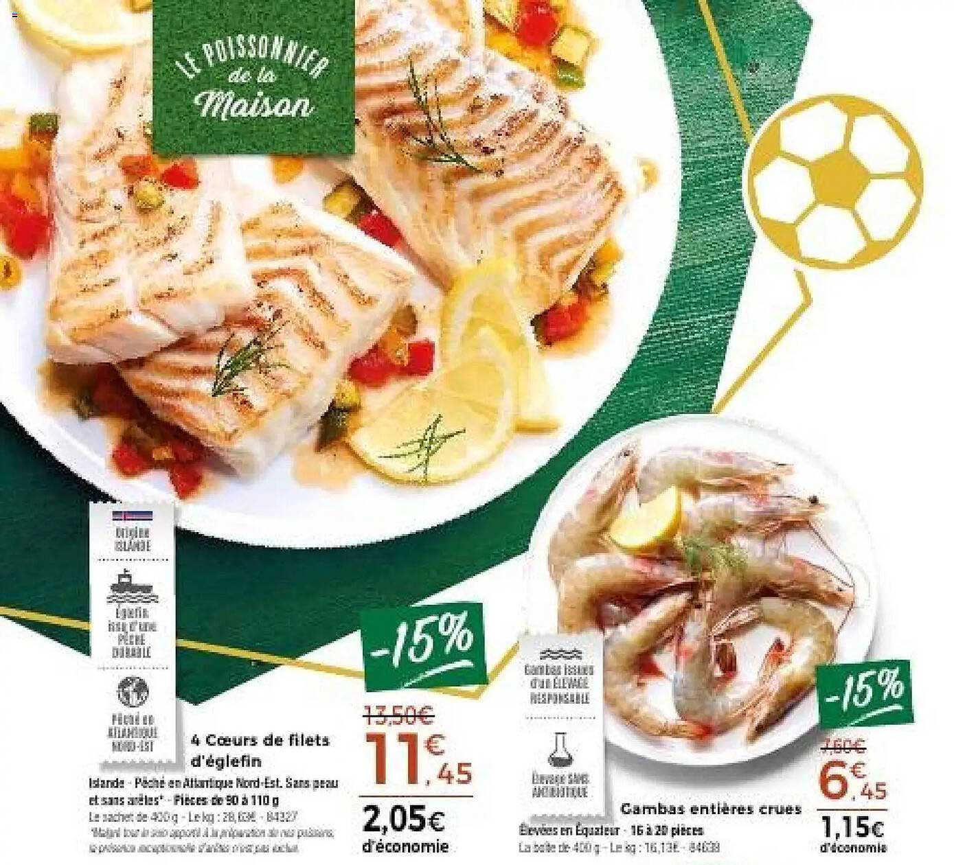 4 Coeurs de filets d'églefin