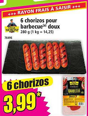 6 chorizos pour barbecue® doux