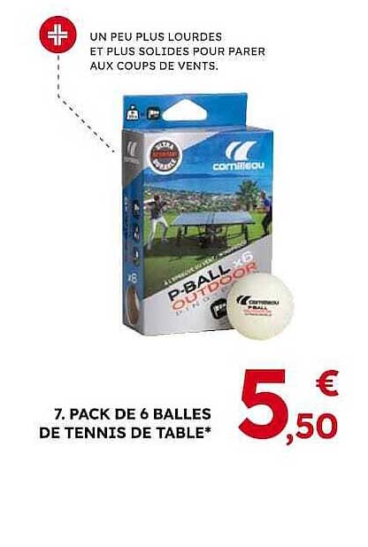 7. PACK DE 6 BALLES DE TENNIS DE TABLE*