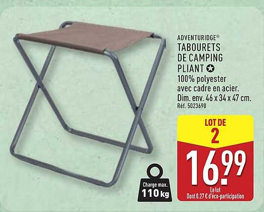 ADVENTURIDGE® TABOURETS DE CAMPING PLIANT