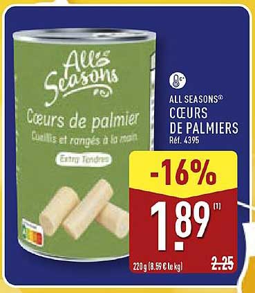 ALL SEASONS® CŒURS DE PALMIERS Réf. 4395
