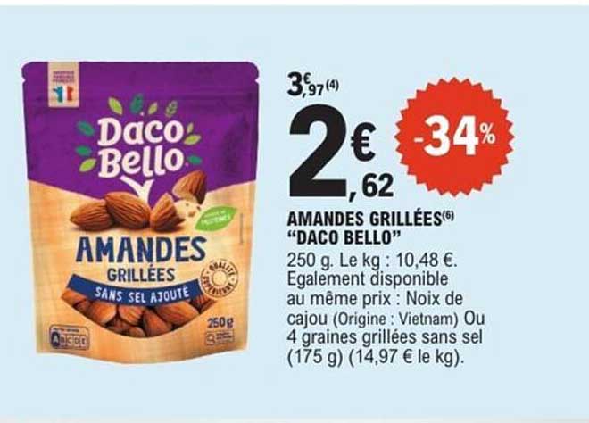 AMANDES GRILLÉES “DACO BELLO”
