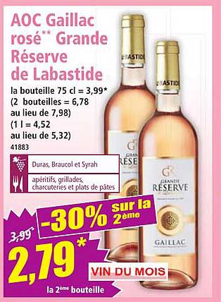 AOC Gaillac rosé** Grande Réserve de Labastide
