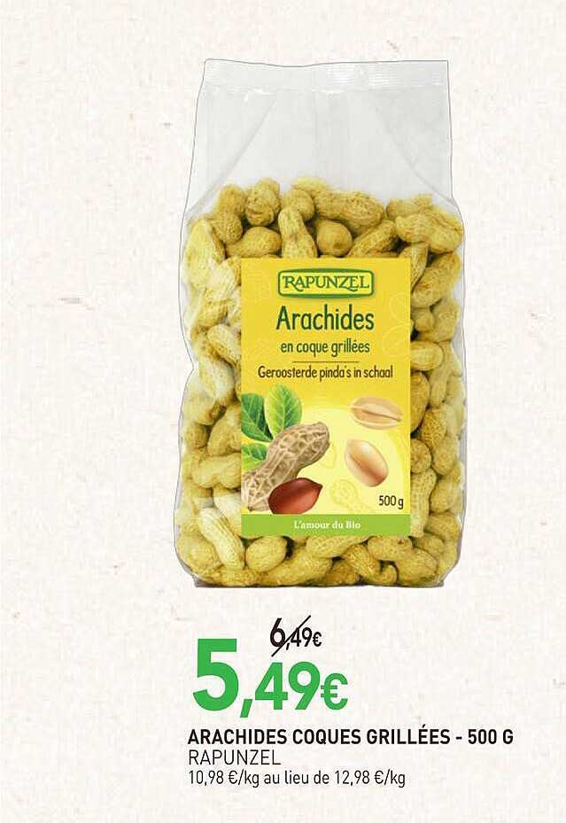 ARACHIDES COQUES GRILLÉES - 500 G RAPUNZEL