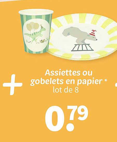 Assiettes ou gobelets en papier * lot de 8
