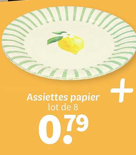Assiettes papier lot de 8