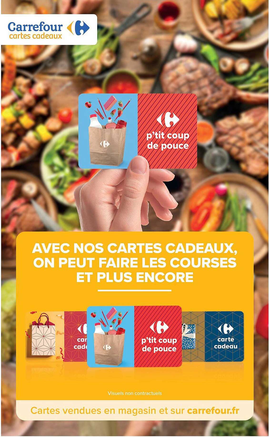AVEC NOS CARTES CADEAUX, ON PEUT FAIRE LES COURSES ET PLUS ENCORE