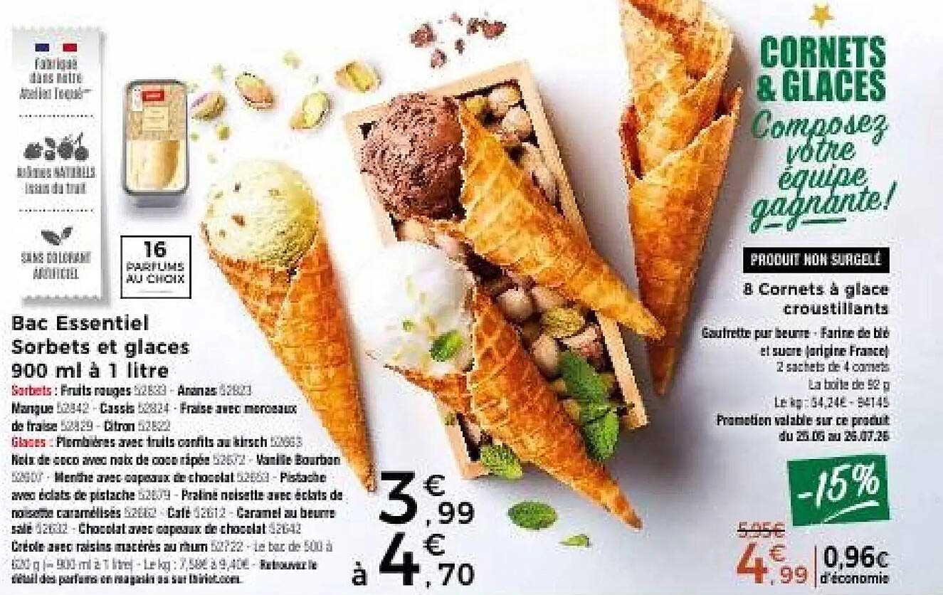 Bac Essentiel Sorbets et glaces 900 ml à 1 litre