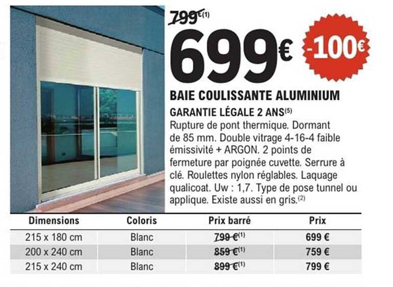 BAIE COULISSANTE ALUMINIUM