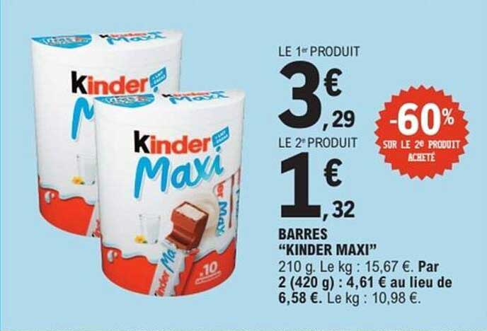 BARRRES “KINDER MAXI” 210 g