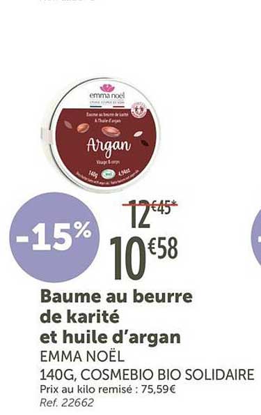 Baume au beurre de karité et huile d'argan