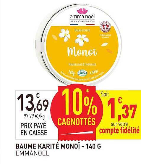 BAUME KARITÉ MONOÏ - 140 G