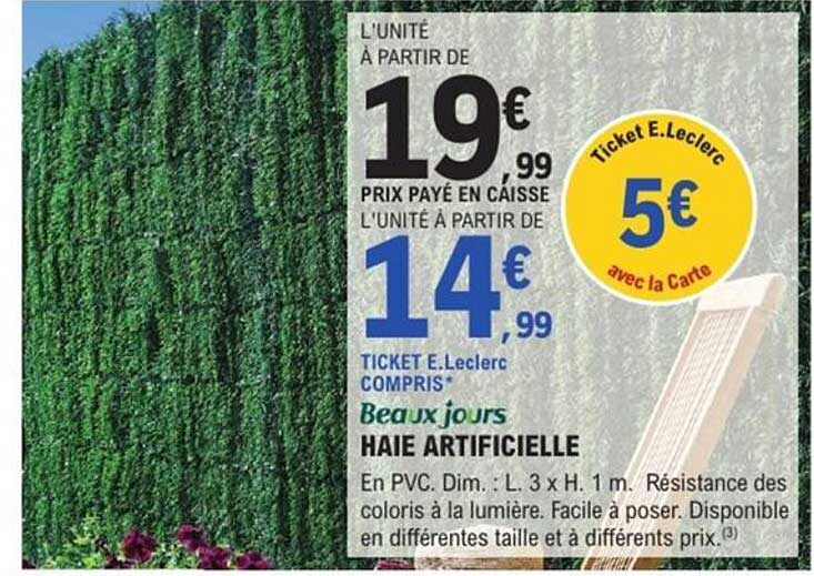 Beaux jours HAIE ARTIFICIELLE