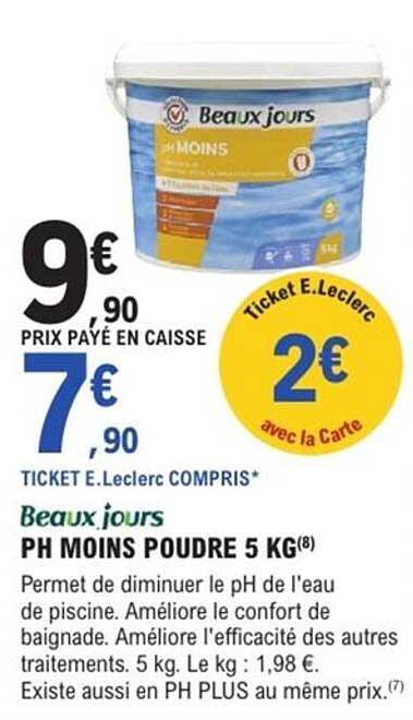Beaux jours PH MOINS POUDRE 5 KG