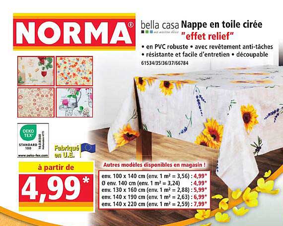 bella casa Nappe en toile cirée "effet relief"