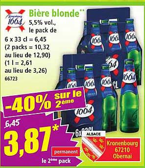 Bière blonde 5,5% vol., le pack de 6 x 33 cl