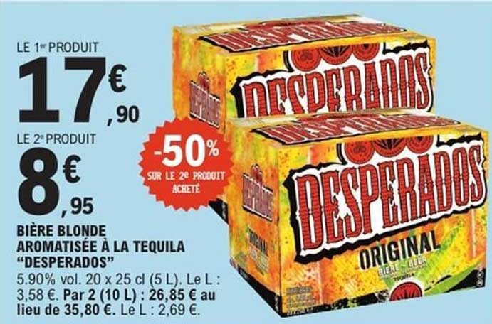 BIERE BLONDE AROMATISEE A LA TEQUILA "DESPERADOS"