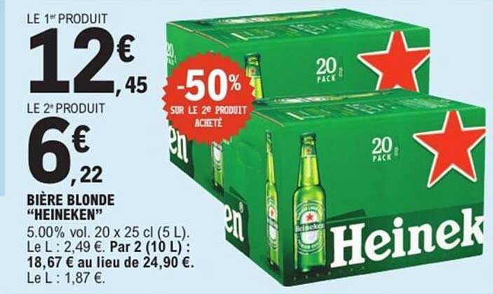 BIÈRE BLONDE "HEINEKEN"