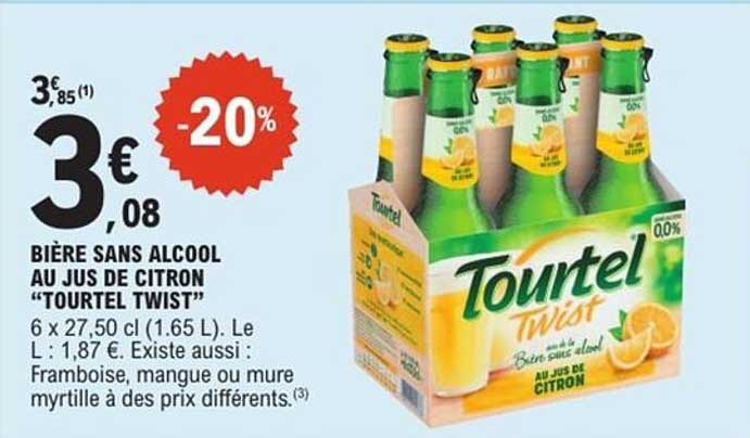 BIÈRE SANS ALCOOL AU JUS DE CITRON “TOURTEL TWIST”