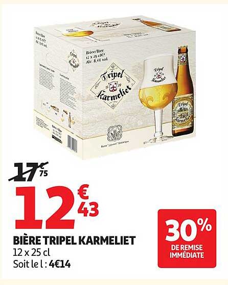 BIÈRE TRIPEL KARMELIET 12 x 25 cl Soit le l : 4€14