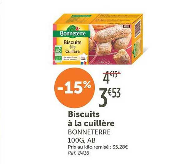 Biscuits à la cuillère BONNETERRE 100G, AB