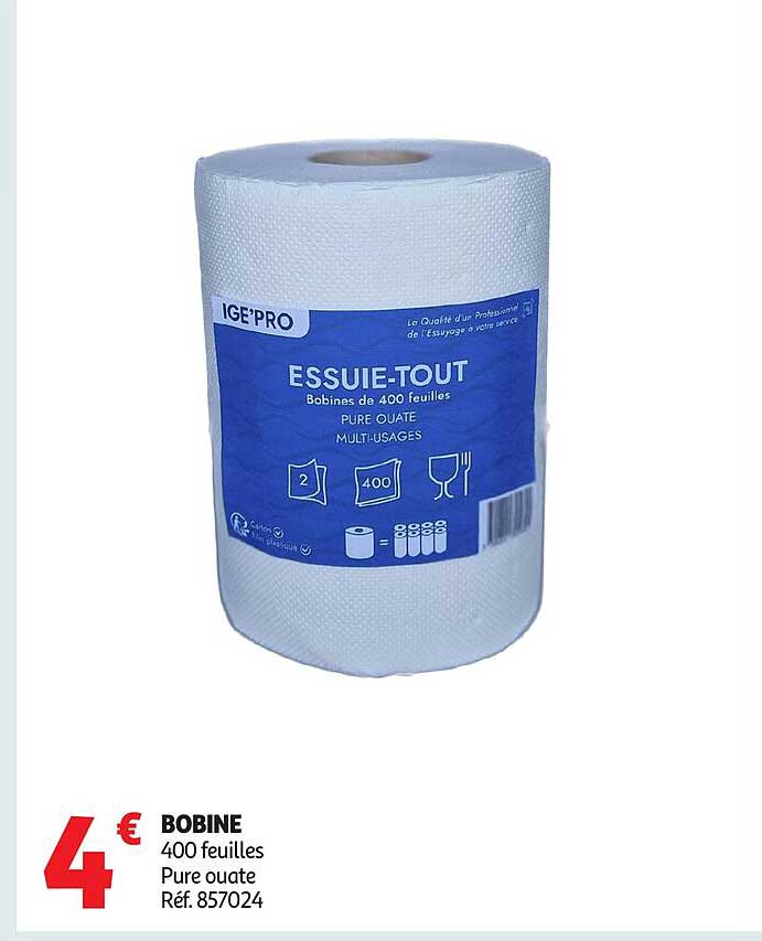 BOBINE 400 feuilles Pure ouate Réf. 857024