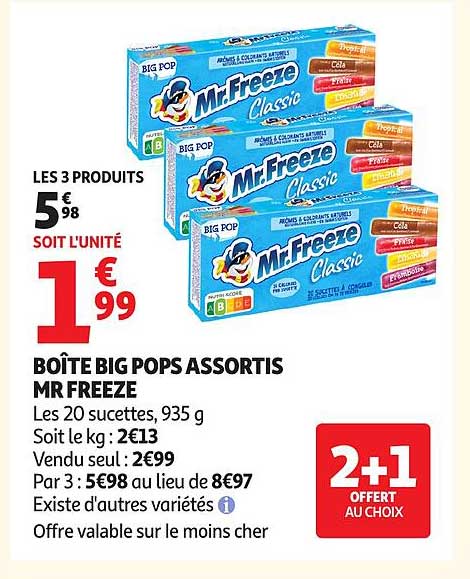 BOÎTE BIG POPS ASSORTIS MR FREEZE
