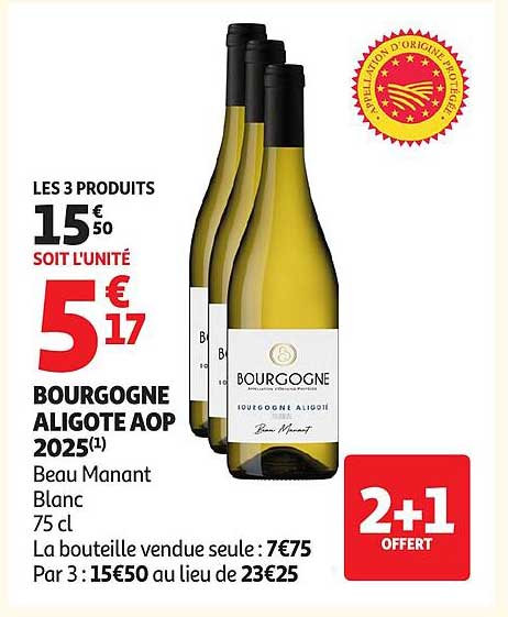 BOURGOGNE ALIGOTE AOP 2025(1) Beau Manant Blanc 75 cl
