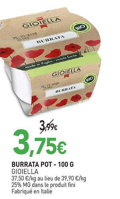 BURRATA POT - 100 G GIOIELLA