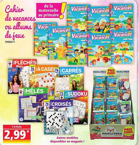 Cahier de vacances ou albums de jeux