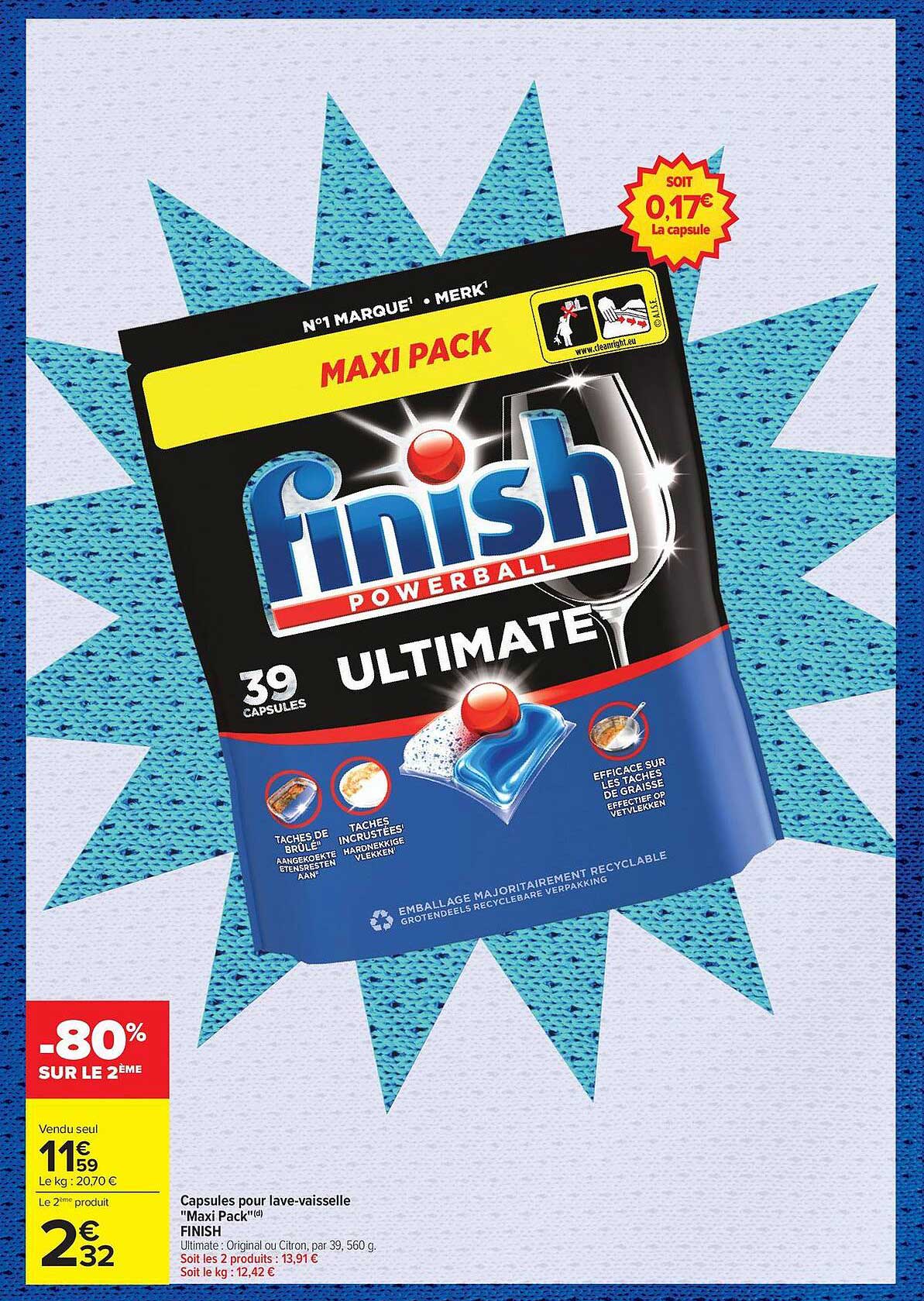 Capsules pour lave-vaisselle "Maxi Pack" FINISH