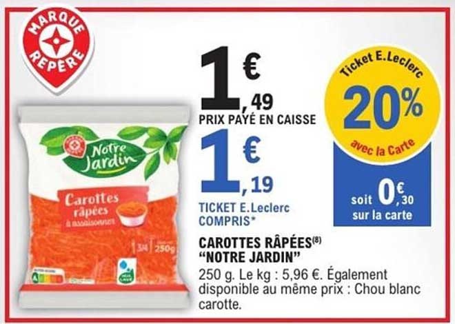 CAROTTES RÂPÉES “NOTRE JARDIN”