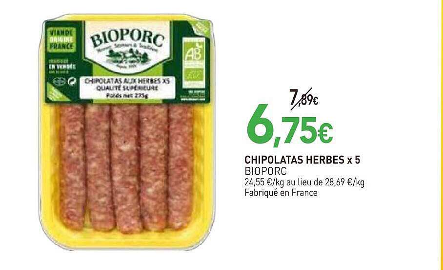 CHIPOLATAS HERBES x 5 BIOPORC