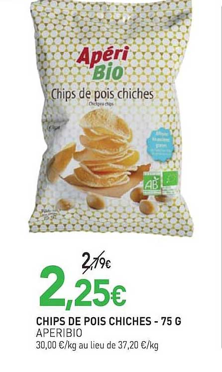 CHIPS DE POIS CHICHES - 75 G APERIBIO
