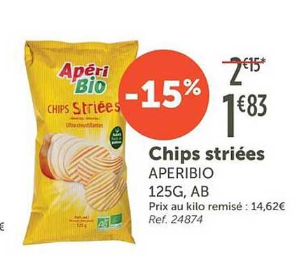 Chips striées APERIBIO 125G, AB