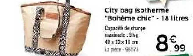 City bag Isotherme "Bohème Chic" - 18 litres