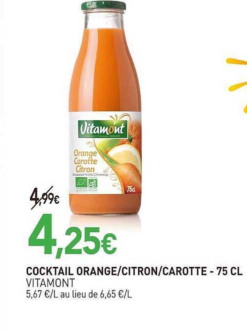 COCKTAIL ORANGE/CITRON/CAROTTE - 75 CL VITAMONT