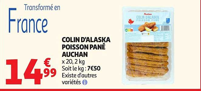 COLIN D'ALASKA POISSON PANÉ AUCHAN