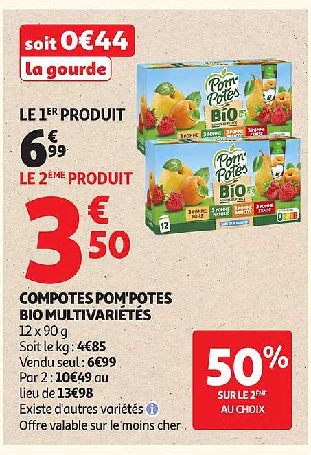 COMPOTES POM'POTES BIO MULTIVARIÉTÉS