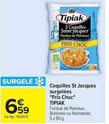 Coquilles St Jacques surgelées "Prix Choc" TIPIAK